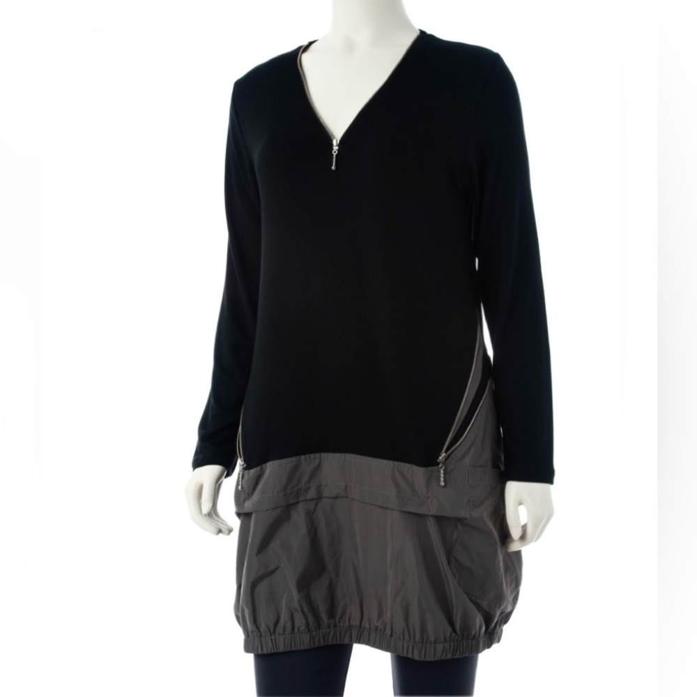 Comfy USA Sara tunic bubble lagenlook Pockets modern dress Sun Kim boho minimal